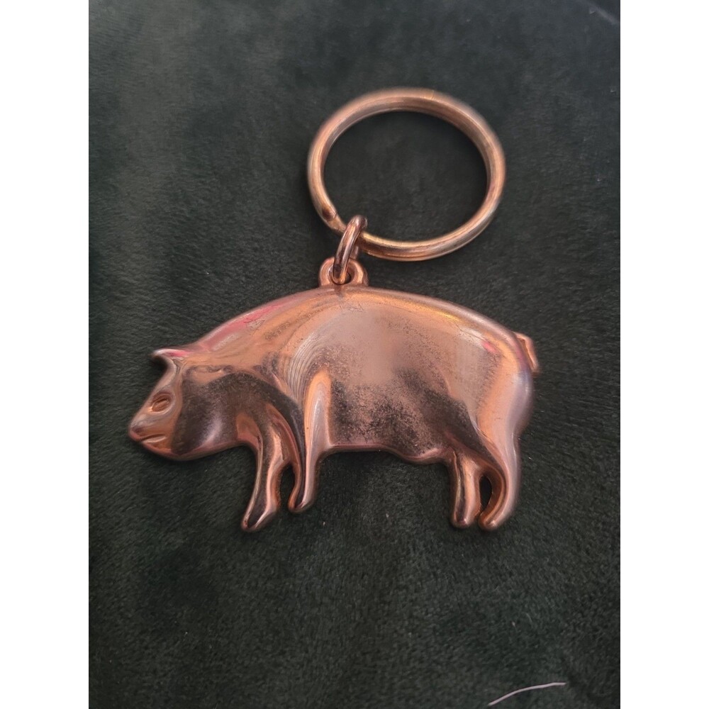 BRASS Pig Hog Keychain Keyring Chain Ring 2.5" inches(Long)